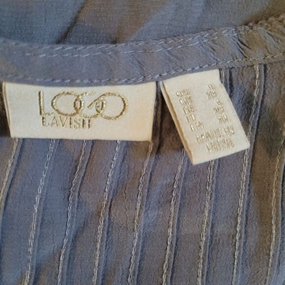 LOGO Lavish Lori Goldstein Tunic Top Purple Large Boho Bohemian Preppy Beach - Picture 6 of 8